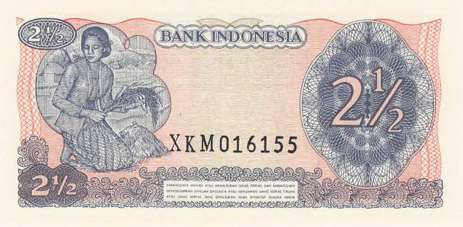 Indonesien 2  1/2 Rupiah 1968 p.103 p75